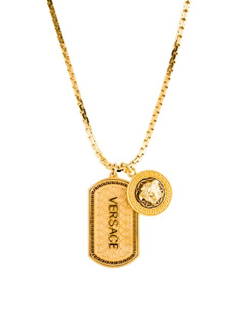 versace medusa necklace with tag.